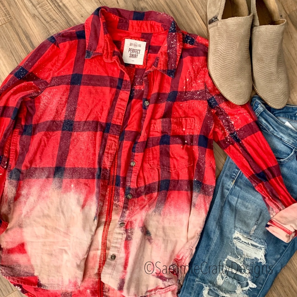 Repurposed bleached flannel